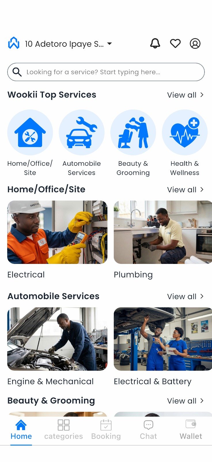 Wookii Home Screen