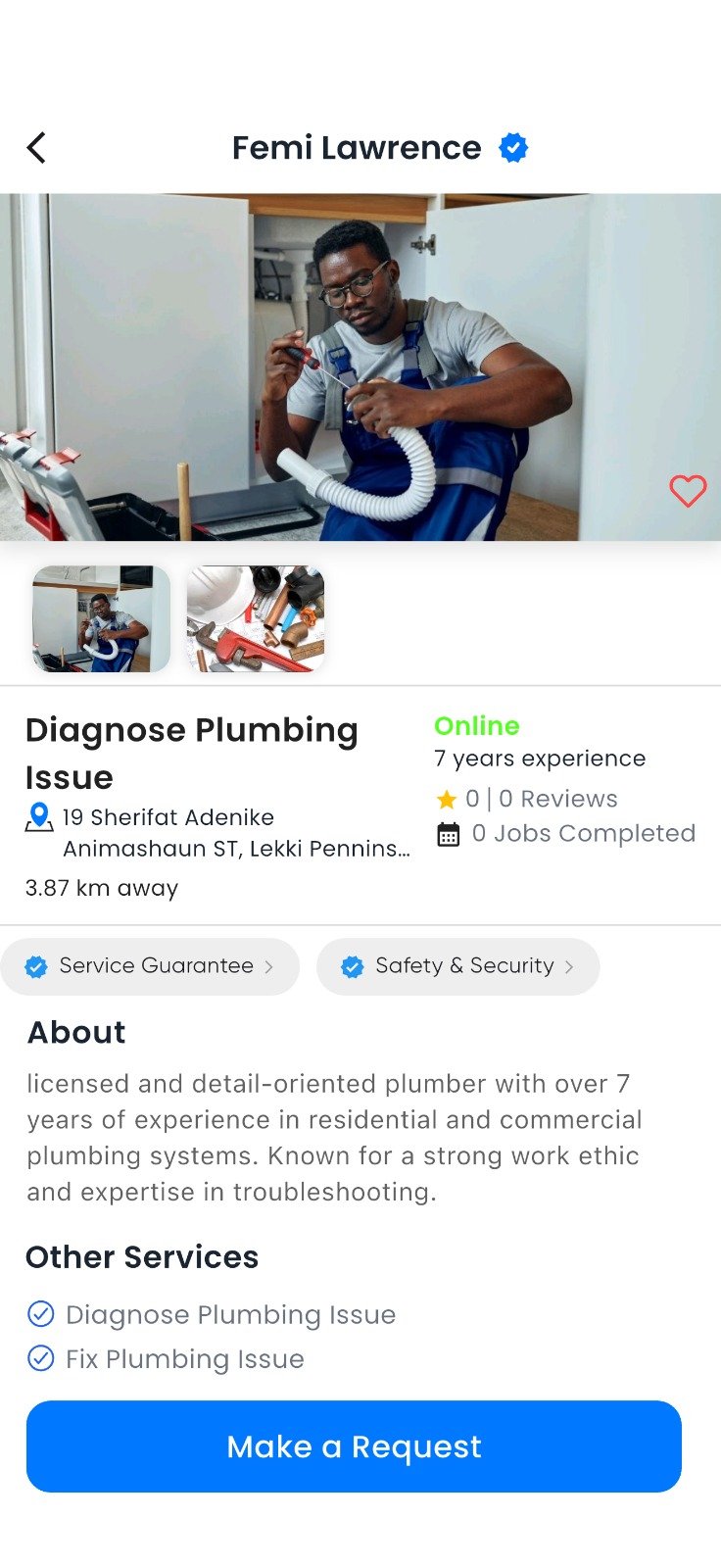 Wookii Service Screen