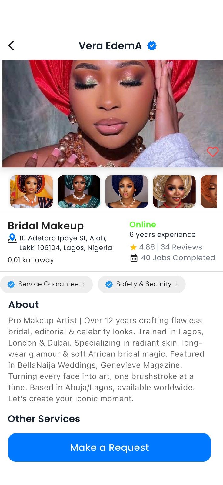 Wookii Booking Screen