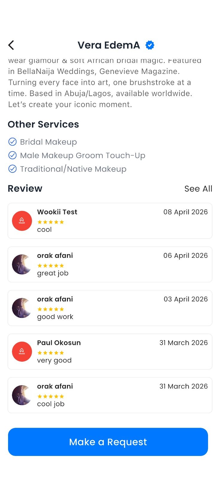 Wookii Payment Screen
